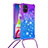 Custodia Silicone Cover Morbida Bling-Bling con Cinghia Cordino Mano S01 per Samsung Galaxy M51