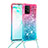 Custodia Silicone Cover Morbida Bling-Bling con Cinghia Cordino Mano S01 per Samsung Galaxy M80S Rosa