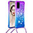 Custodia Silicone Cover Morbida Bling-Bling con Cinghia Cordino Mano S01 per Samsung Galaxy S20