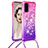 Custodia Silicone Cover Morbida Bling-Bling con Cinghia Cordino Mano S01 per Samsung Galaxy S20