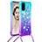 Custodia Silicone Cover Morbida Bling-Bling con Cinghia Cordino Mano S01 per Samsung Galaxy S20