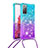 Custodia Silicone Cover Morbida Bling-Bling con Cinghia Cordino Mano S01 per Samsung Galaxy S20 FE 5G Cielo Blu