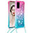 Custodia Silicone Cover Morbida Bling-Bling con Cinghia Cordino Mano S01 per Samsung Galaxy S20 Rosa