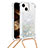 Custodia Silicone Cover Morbida Bling-Bling con Cinghia Cordino Mano S02 per Apple iPhone 13