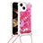 Custodia Silicone Cover Morbida Bling-Bling con Cinghia Cordino Mano S02 per Apple iPhone 13