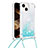 Custodia Silicone Cover Morbida Bling-Bling con Cinghia Cordino Mano S02 per Apple iPhone 14