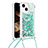 Custodia Silicone Cover Morbida Bling-Bling con Cinghia Cordino Mano S02 per Apple iPhone 14 Plus