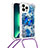 Custodia Silicone Cover Morbida Bling-Bling con Cinghia Cordino Mano S02 per Apple iPhone 14 Pro