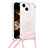 Custodia Silicone Cover Morbida Bling-Bling con Cinghia Cordino Mano S02 per Apple iPhone 15