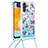 Custodia Silicone Cover Morbida Bling-Bling con Cinghia Cordino Mano S02 per Samsung Galaxy A04s