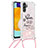 Custodia Silicone Cover Morbida Bling-Bling con Cinghia Cordino Mano S02 per Samsung Galaxy A04s Rosa