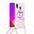 Custodia Silicone Cover Morbida Bling-Bling con Cinghia Cordino Mano S02 per Samsung Galaxy A20 Multicolore