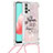Custodia Silicone Cover Morbida Bling-Bling con Cinghia Cordino Mano S02 per Samsung Galaxy A32 4G Rosa