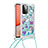 Custodia Silicone Cover Morbida Bling-Bling con Cinghia Cordino Mano S02 per Samsung Galaxy A72 4G