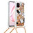 Custodia Silicone Cover Morbida Bling-Bling con Cinghia Cordino Mano S02 per Samsung Galaxy A81