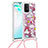 Custodia Silicone Cover Morbida Bling-Bling con Cinghia Cordino Mano S02 per Samsung Galaxy A91