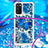 Custodia Silicone Cover Morbida Bling-Bling con Cinghia Cordino Mano S02 per Samsung Galaxy F02S SM-E025F