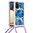 Custodia Silicone Cover Morbida Bling-Bling con Cinghia Cordino Mano S02 per Samsung Galaxy F02S SM-E025F