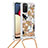 Custodia Silicone Cover Morbida Bling-Bling con Cinghia Cordino Mano S02 per Samsung Galaxy F02S SM-E025F Oro