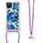 Custodia Silicone Cover Morbida Bling-Bling con Cinghia Cordino Mano S02 per Samsung Galaxy F12