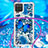 Custodia Silicone Cover Morbida Bling-Bling con Cinghia Cordino Mano S02 per Samsung Galaxy F12