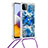 Custodia Silicone Cover Morbida Bling-Bling con Cinghia Cordino Mano S02 per Samsung Galaxy F42 5G