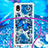 Custodia Silicone Cover Morbida Bling-Bling con Cinghia Cordino Mano S02 per Samsung Galaxy M01 Core