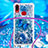 Custodia Silicone Cover Morbida Bling-Bling con Cinghia Cordino Mano S02 per Samsung Galaxy M01s