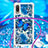 Custodia Silicone Cover Morbida Bling-Bling con Cinghia Cordino Mano S02 per Samsung Galaxy M02