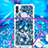 Custodia Silicone Cover Morbida Bling-Bling con Cinghia Cordino Mano S02 per Samsung Galaxy M11