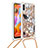 Custodia Silicone Cover Morbida Bling-Bling con Cinghia Cordino Mano S02 per Samsung Galaxy M11