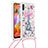 Custodia Silicone Cover Morbida Bling-Bling con Cinghia Cordino Mano S02 per Samsung Galaxy M11