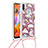 Custodia Silicone Cover Morbida Bling-Bling con Cinghia Cordino Mano S02 per Samsung Galaxy M11
