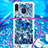 Custodia Silicone Cover Morbida Bling-Bling con Cinghia Cordino Mano S02 per Samsung Galaxy M20