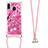 Custodia Silicone Cover Morbida Bling-Bling con Cinghia Cordino Mano S02 per Samsung Galaxy M20