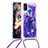 Custodia Silicone Cover Morbida Bling-Bling con Cinghia Cordino Mano S02 per Samsung Galaxy M21