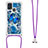 Custodia Silicone Cover Morbida Bling-Bling con Cinghia Cordino Mano S02 per Samsung Galaxy M21s