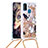 Custodia Silicone Cover Morbida Bling-Bling con Cinghia Cordino Mano S02 per Samsung Galaxy M30s