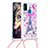Custodia Silicone Cover Morbida Bling-Bling con Cinghia Cordino Mano S02 per Samsung Galaxy M30s Rosa