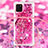 Custodia Silicone Cover Morbida Bling-Bling con Cinghia Cordino Mano S02 per Samsung Galaxy M60s