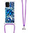 Custodia Silicone Cover Morbida Bling-Bling con Cinghia Cordino Mano S02 per Samsung Galaxy M80S