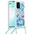 Custodia Silicone Cover Morbida Bling-Bling con Cinghia Cordino Mano S02 per Samsung Galaxy M80S