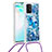 Custodia Silicone Cover Morbida Bling-Bling con Cinghia Cordino Mano S02 per Samsung Galaxy S10 Lite