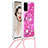 Custodia Silicone Cover Morbida Bling-Bling con Cinghia Cordino Mano S02 per Samsung Galaxy S20