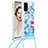 Custodia Silicone Cover Morbida Bling-Bling con Cinghia Cordino Mano S02 per Samsung Galaxy S20