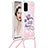 Custodia Silicone Cover Morbida Bling-Bling con Cinghia Cordino Mano S02 per Samsung Galaxy S20