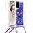 Custodia Silicone Cover Morbida Bling-Bling con Cinghia Cordino Mano S02 per Samsung Galaxy S20