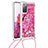 Custodia Silicone Cover Morbida Bling-Bling con Cinghia Cordino Mano S02 per Samsung Galaxy S20 FE 4G