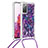 Custodia Silicone Cover Morbida Bling-Bling con Cinghia Cordino Mano S02 per Samsung Galaxy S20 FE 5G Viola