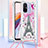 Custodia Silicone Cover Morbida Bling-Bling con Cinghia Cordino Mano S02 per Xiaomi Poco C55